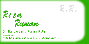 rita ruman business card